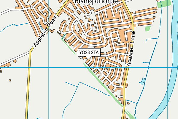 YO23 2TA map - OS VectorMap District (Ordnance Survey)