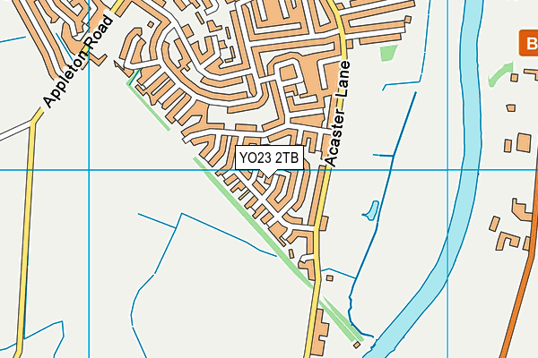 YO23 2TB map - OS VectorMap District (Ordnance Survey)