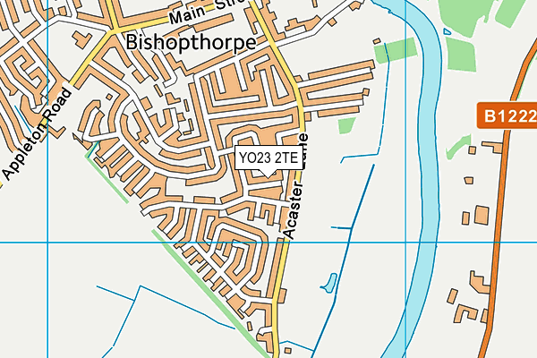 YO23 2TE map - OS VectorMap District (Ordnance Survey)