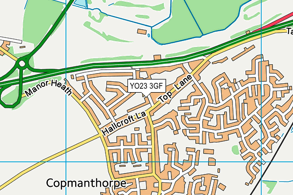 YO23 3GF map - OS VectorMap District (Ordnance Survey)