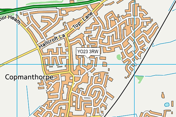 YO23 3RW map - OS VectorMap District (Ordnance Survey)