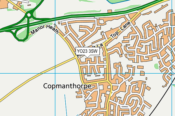 YO23 3SW map - OS VectorMap District (Ordnance Survey)