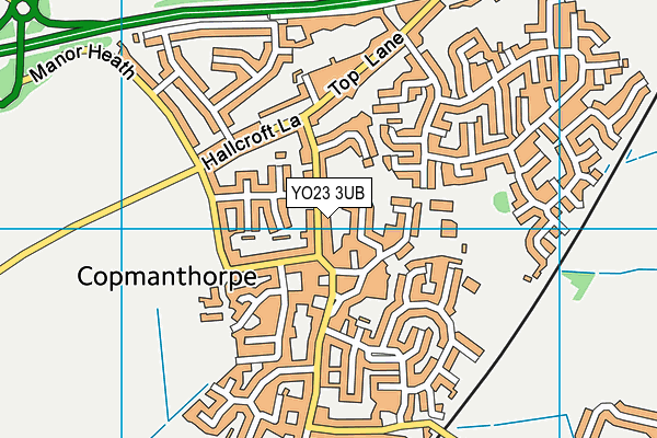 YO23 3UB map - OS VectorMap District (Ordnance Survey)