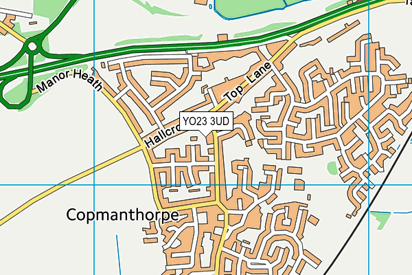 YO23 3UD map - OS VectorMap District (Ordnance Survey)