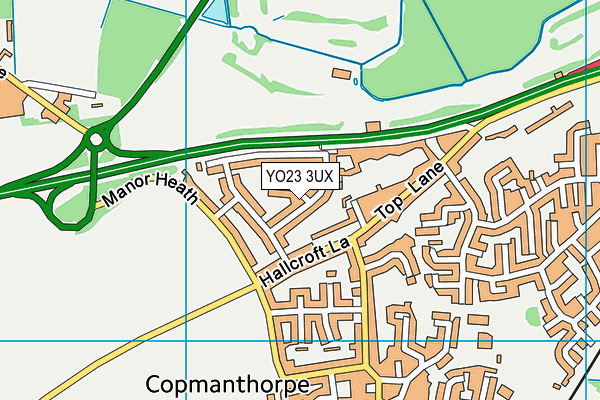 YO23 3UX map - OS VectorMap District (Ordnance Survey)