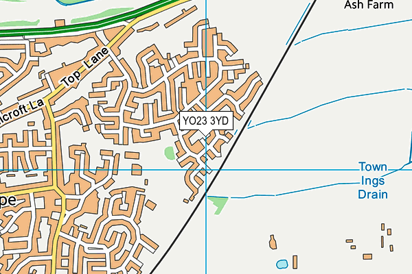 YO23 3YD map - OS VectorMap District (Ordnance Survey)