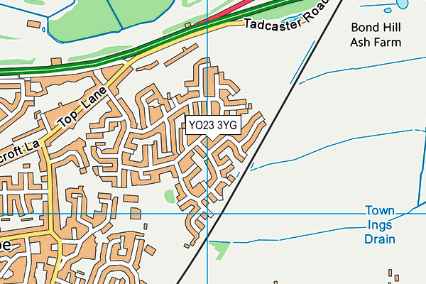 YO23 3YG map - OS VectorMap District (Ordnance Survey)