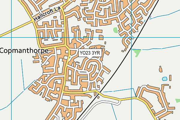 YO23 3YR map - OS VectorMap District (Ordnance Survey)