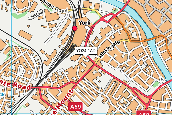 York Ri Sports Centre map (YO24 1AD) - OS VectorMap District (Ordnance Survey)
