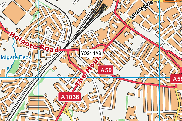 YO24 1AS map - OS VectorMap District (Ordnance Survey)