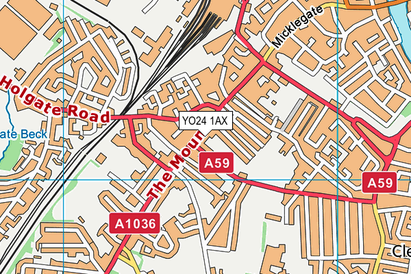 YO24 1AX map - OS VectorMap District (Ordnance Survey)