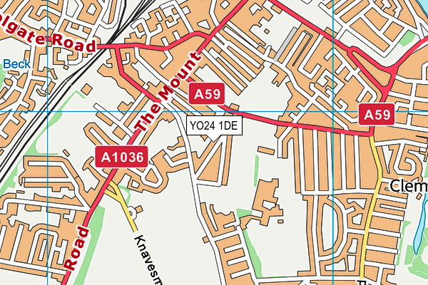 YO24 1DE map - OS VectorMap District (Ordnance Survey)