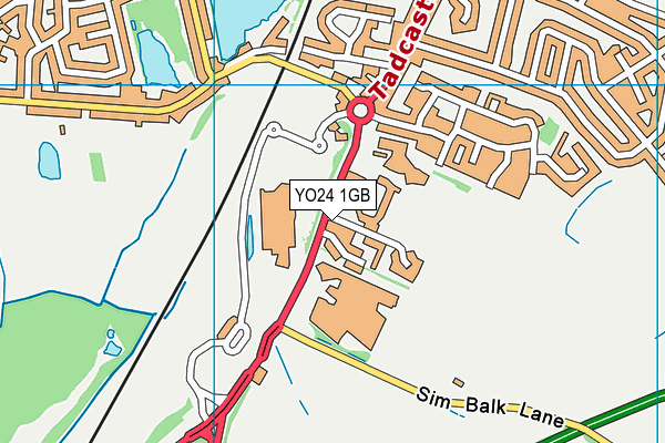 YO24 1GB map - OS VectorMap District (Ordnance Survey)