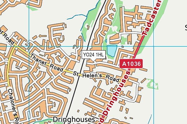 YO24 1HL map - OS VectorMap District (Ordnance Survey)