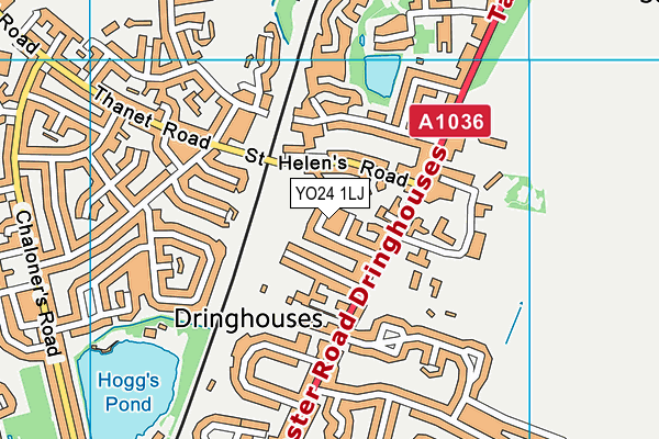 YO24 1LJ map - OS VectorMap District (Ordnance Survey)
