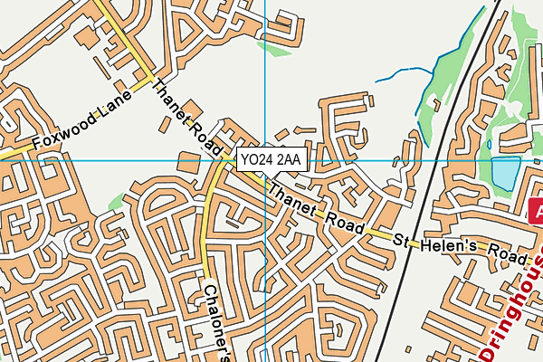 YO24 2AA map - OS VectorMap District (Ordnance Survey)