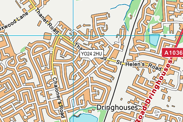 YO24 2HU map - OS VectorMap District (Ordnance Survey)