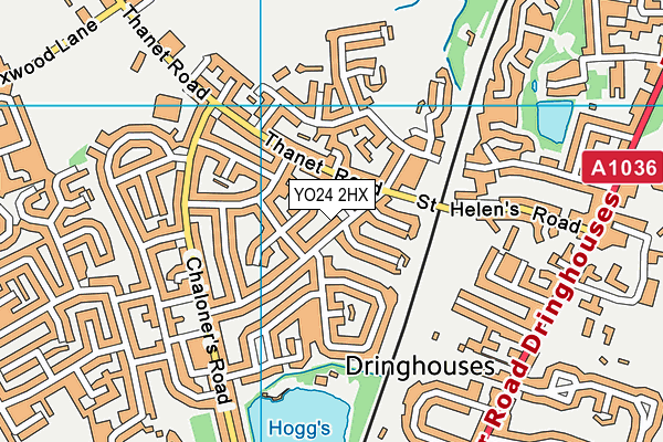 YO24 2HX map - OS VectorMap District (Ordnance Survey)