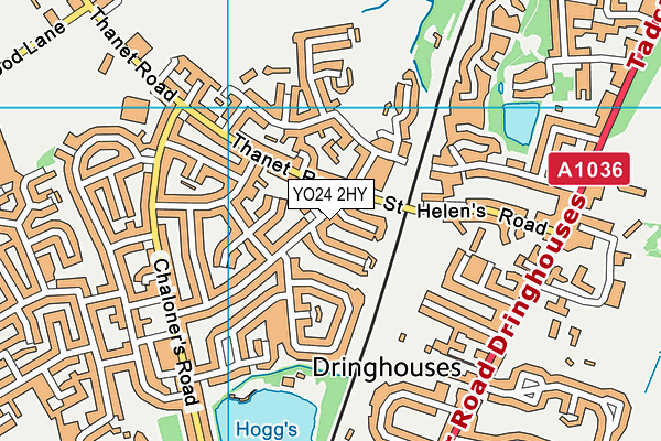 YO24 2HY map - OS VectorMap District (Ordnance Survey)