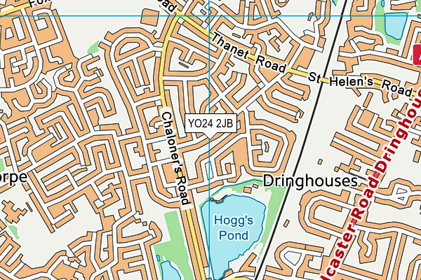 YO24 2JB map - OS VectorMap District (Ordnance Survey)