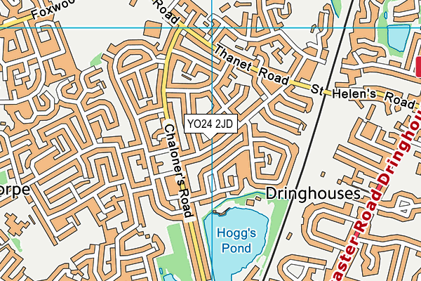 YO24 2JD map - OS VectorMap District (Ordnance Survey)