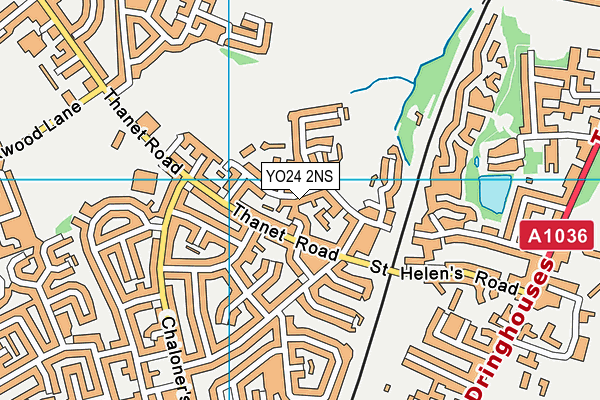 YO24 2NS map - OS VectorMap District (Ordnance Survey)
