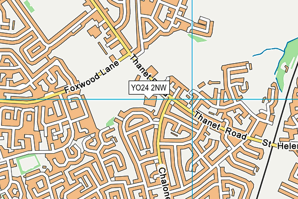 York Acorn Rugby Club map (YO24 2NW) - OS VectorMap District (Ordnance Survey)