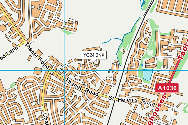 YO24 2NX map - OS VectorMap District (Ordnance Survey)