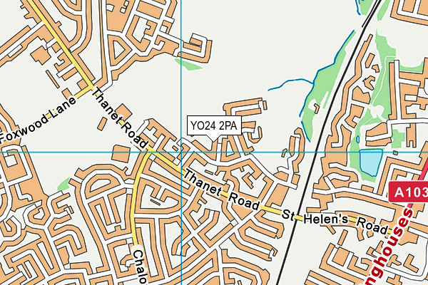 YO24 2PA map - OS VectorMap District (Ordnance Survey)