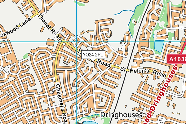 YO24 2PL map - OS VectorMap District (Ordnance Survey)