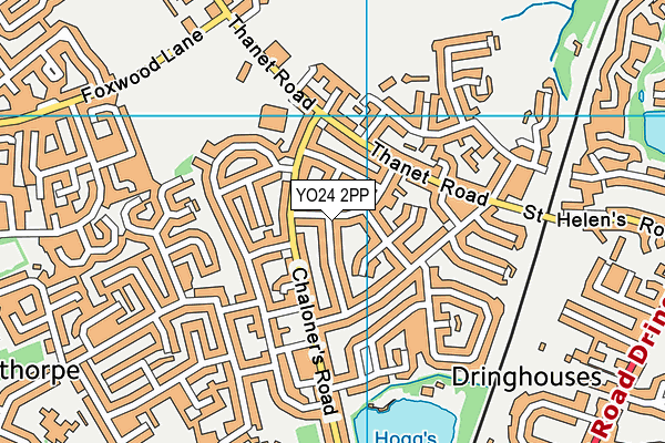 YO24 2PP map - OS VectorMap District (Ordnance Survey)