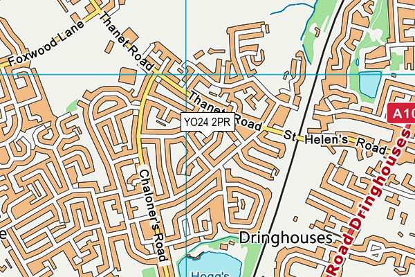 YO24 2PR map - OS VectorMap District (Ordnance Survey)