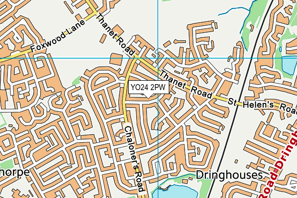 YO24 2PW map - OS VectorMap District (Ordnance Survey)