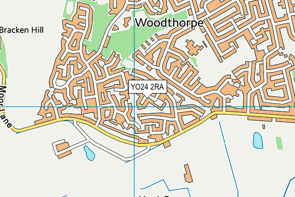 YO24 2RA map - OS VectorMap District (Ordnance Survey)