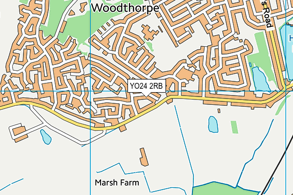 YO24 2RB map - OS VectorMap District (Ordnance Survey)