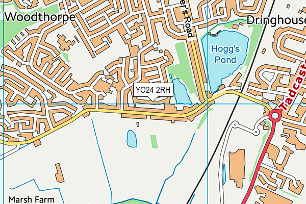 YO24 2RH map - OS VectorMap District (Ordnance Survey)
