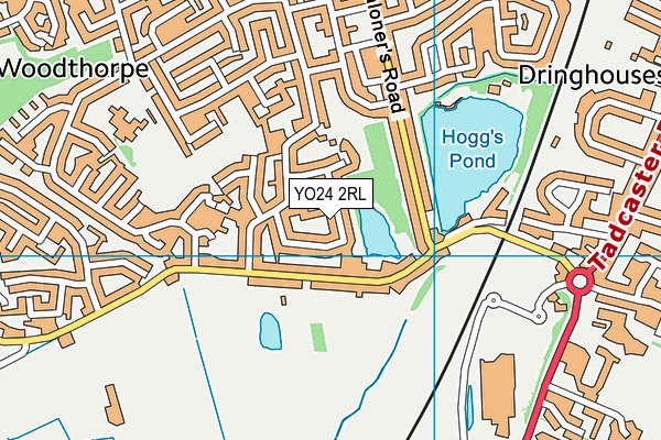 YO24 2RL map - OS VectorMap District (Ordnance Survey)