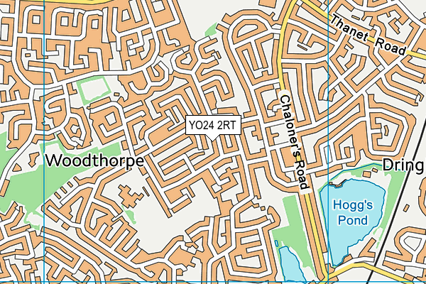 YO24 2RT map - OS VectorMap District (Ordnance Survey)