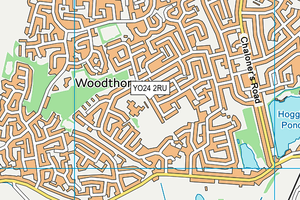 YO24 2RU map - OS VectorMap District (Ordnance Survey)