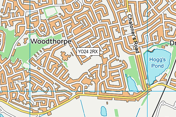 YO24 2RX map - OS VectorMap District (Ordnance Survey)