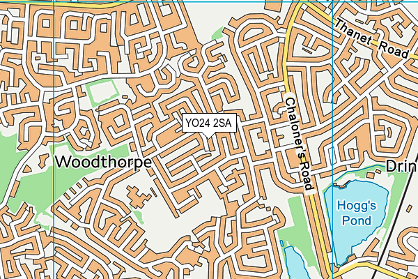 YO24 2SA map - OS VectorMap District (Ordnance Survey)