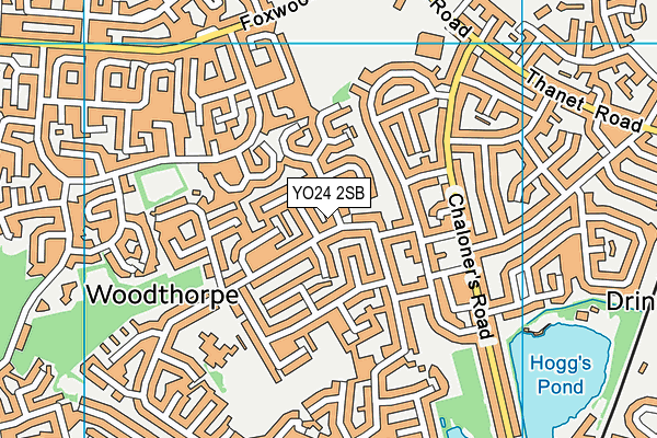 YO24 2SB map - OS VectorMap District (Ordnance Survey)