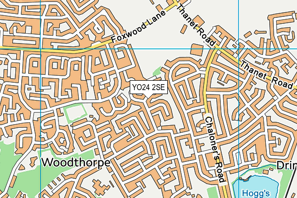 YO24 2SE map - OS VectorMap District (Ordnance Survey)