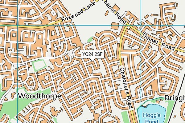 YO24 2SF map - OS VectorMap District (Ordnance Survey)