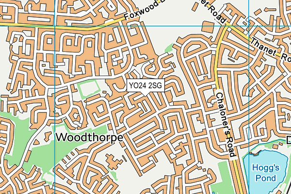 YO24 2SG map - OS VectorMap District (Ordnance Survey)