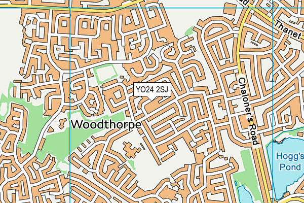 YO24 2SJ map - OS VectorMap District (Ordnance Survey)