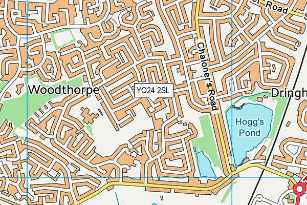 YO24 2SL map - OS VectorMap District (Ordnance Survey)