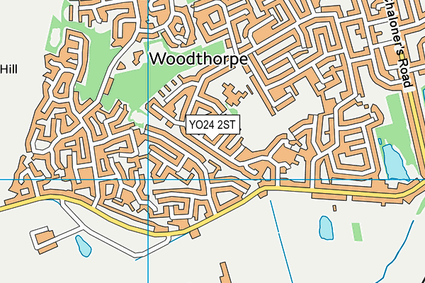 YO24 2ST map - OS VectorMap District (Ordnance Survey)