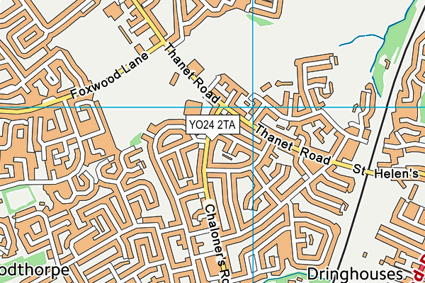 YO24 2TA map - OS VectorMap District (Ordnance Survey)