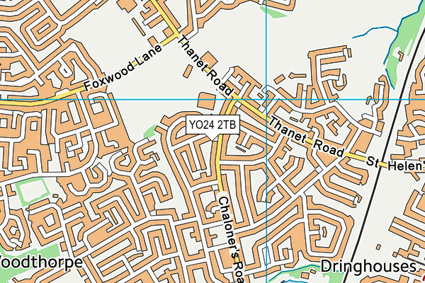 YO24 2TB map - OS VectorMap District (Ordnance Survey)